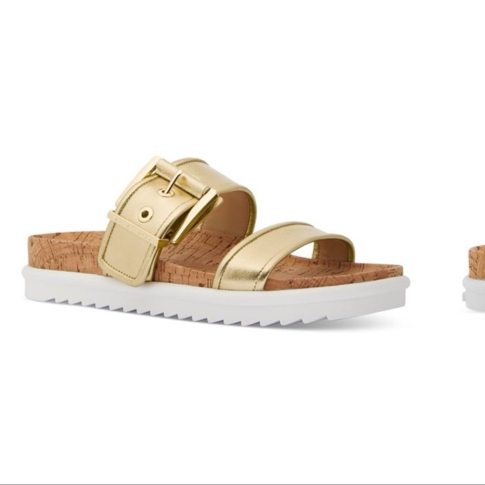Michael Kors Metallic Gold Slide Sandals